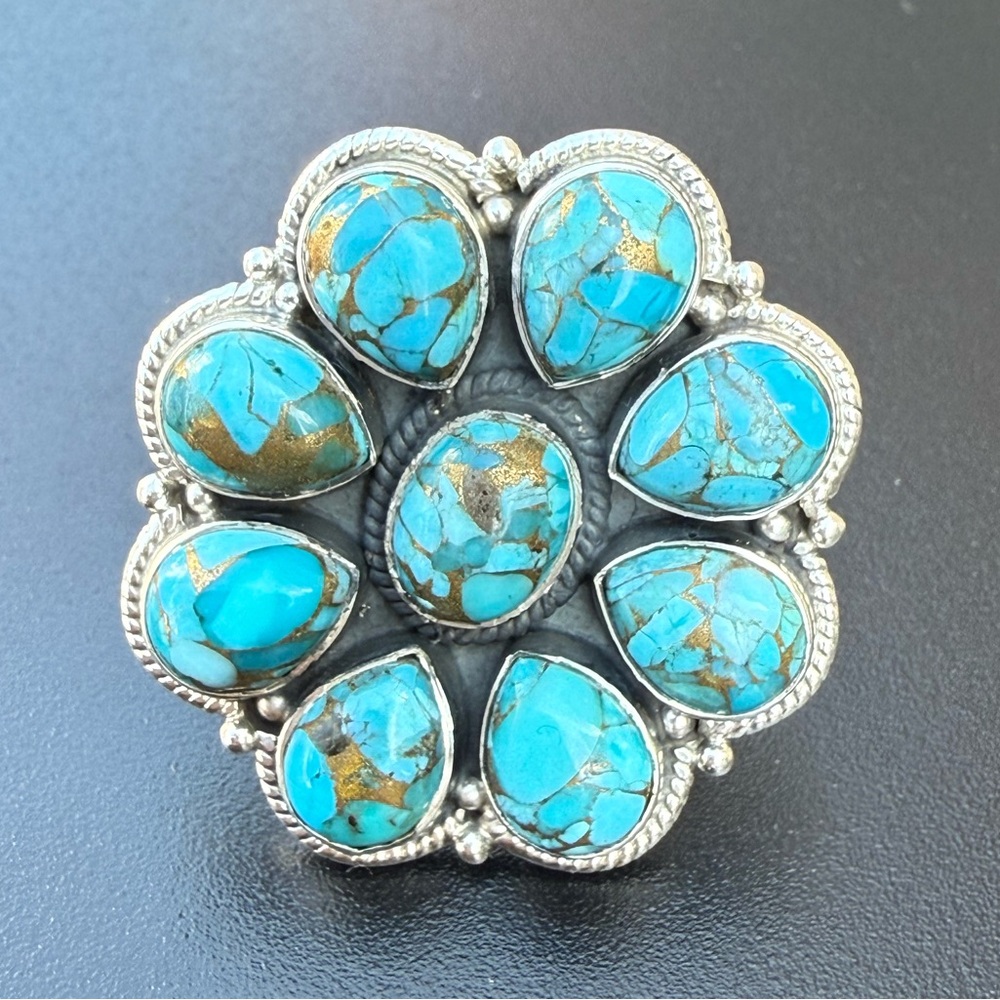 Native Handmade American Turquoise 925 silver ring